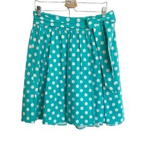 Sourpuss Teal and White Polka Dot Midi Skirt
